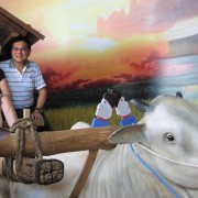 駕老牛破車  跋山涉水